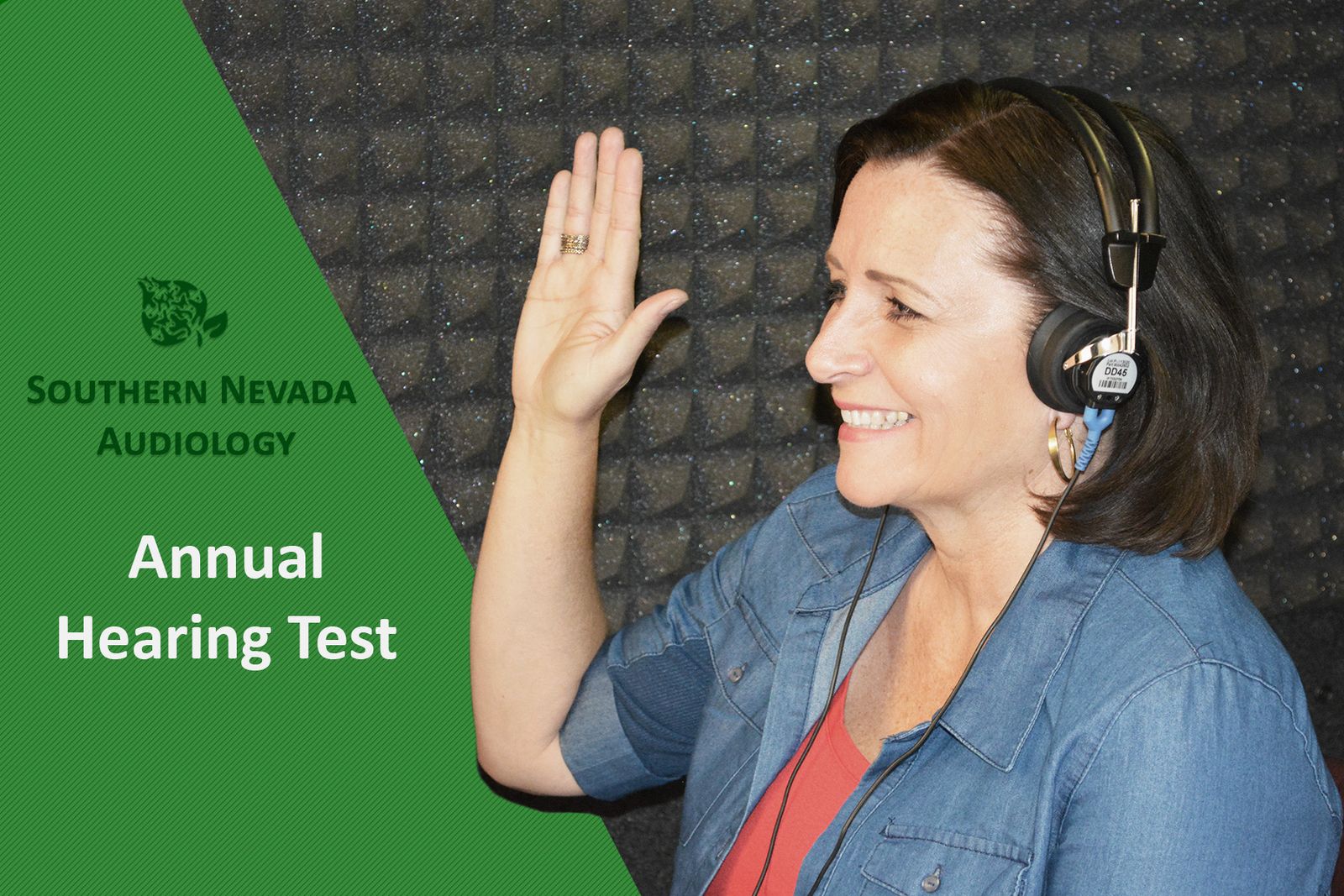 Patient taking hearing test