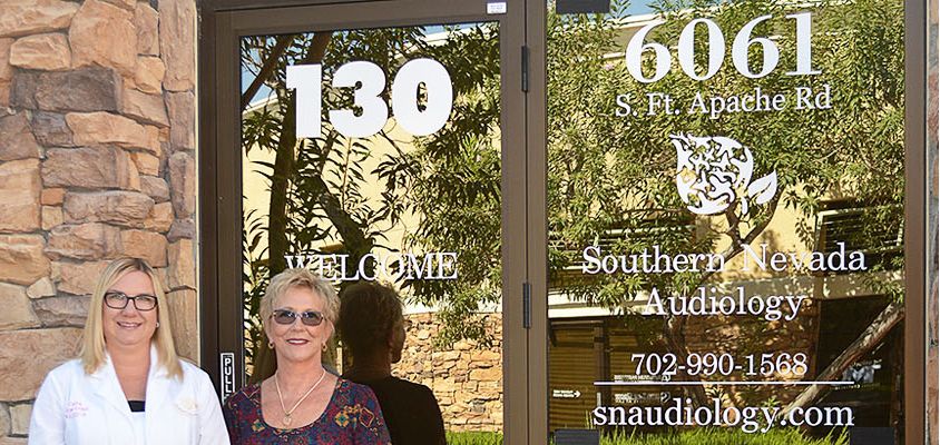 Front doors of Southern Nevada Audiology at 6061 S Fort Apache Rd #130, Las Vegas